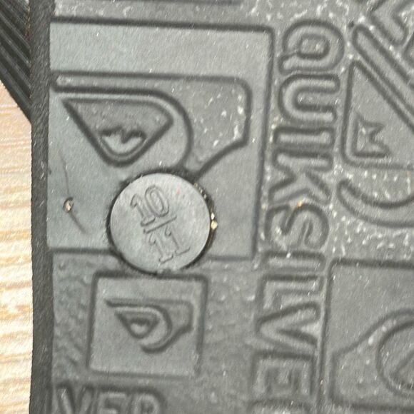 Quiksilver Flip Flops Mens 10/11 Black White Sandals - Picture 6 of 6